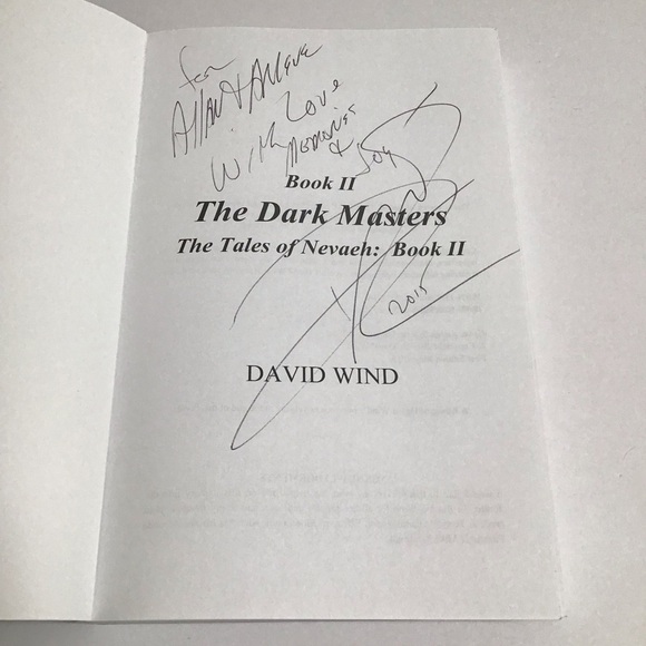 SIGNED The Dark Masters: Tales Of Nevaeh VOL II Book by David Wind Inscribed - Picture 3 of 4